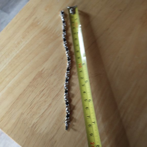 Silver Bracelet with Black Garnets (Melanites) - Picture 5 of 11